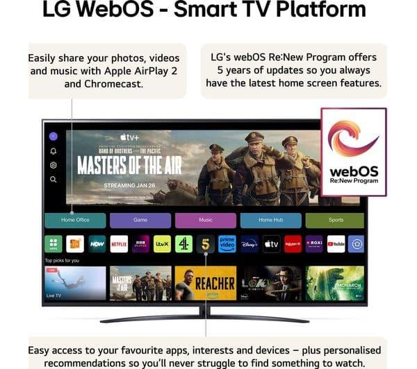LG 75UT81006LA 75" Smart 4K Ultra HD HDR LED TV with Amazon Alexa - Image 6