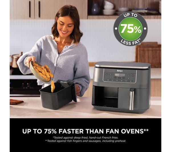 Ninja DZ300UK Dual Zone Air Fryer Gun Metal Grey - Image 6