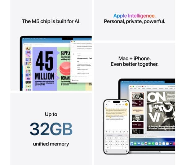 APPLE MacBook Air 13.6" (2026) - M5, 512 GB SSD, RAM 16 GB, Silver - Image 8