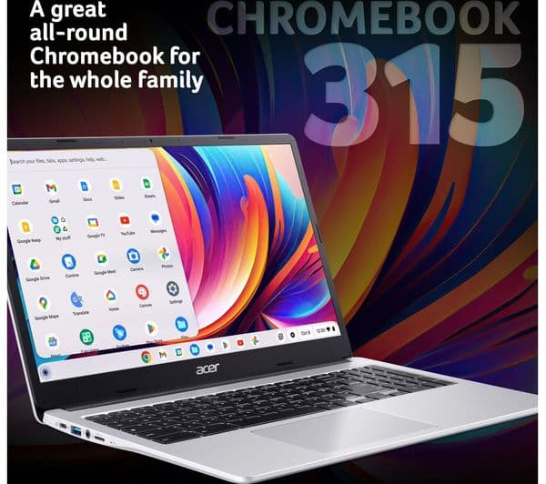 Acer Chromebook 315 CB315-4H 15.6 Inch FHD Laptop Intel Celeron N4500 4GB 64GB eMMC - Silver - Image 2