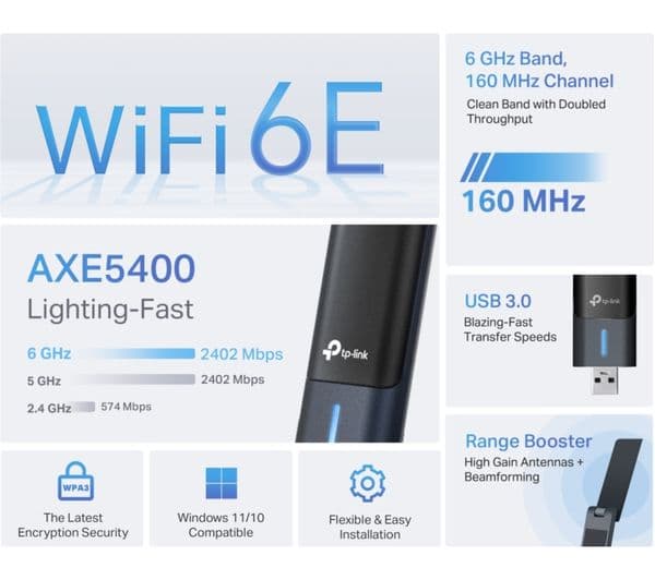 TP-Link Archer TXE70UH Wireless Adapter Black - Image 9