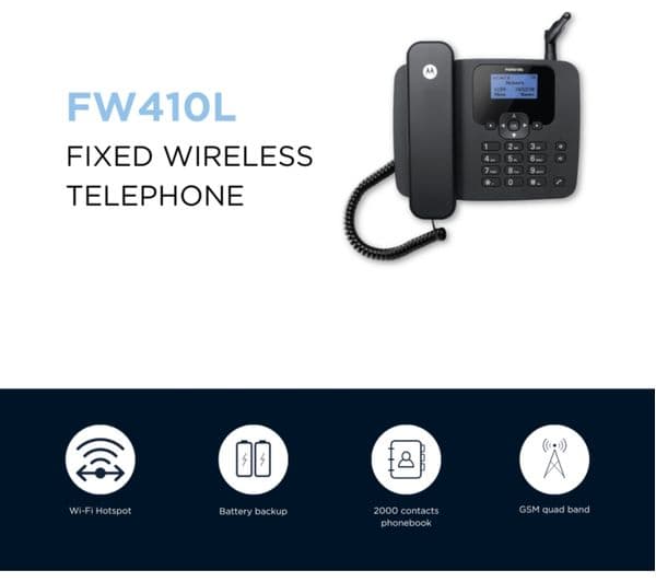 MOTOROLA FW410 Corded Phone - Black - Image 4
