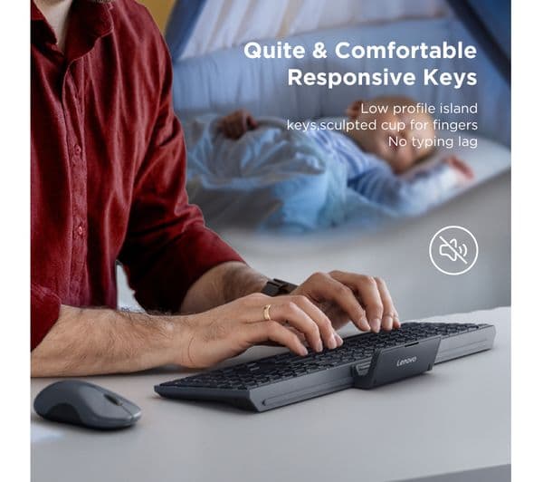 LENOVO 700 Wireless Keyboard Mouse Luna Grey - Image 6
