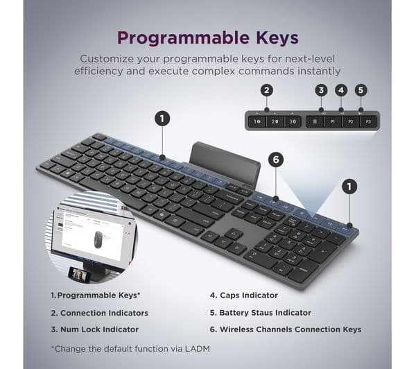 LENOVO 700 Wireless Keyboard Mouse Luna Grey - Image 9