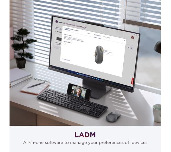 LENOVO 700 Wireless Keyboard Mouse Luna Grey - Image 10