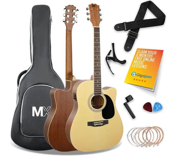 3RD AVENUE MX Cutaway Premium Electro-Acoustic Guitar Bundle - Natural - Image 1