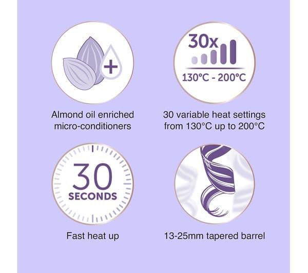 REMINGTON Almond Allure Curling Wand - Lilac - Image 5