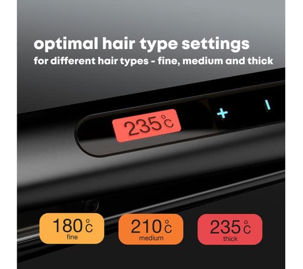 REVAMP Touch Digital Ceramic Hair Straightener - Black - Image 10