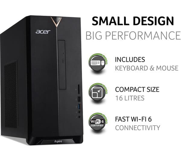 ACER Aspire TC-895 Desktop PC - Intel® Core™ i7, 1 TB HDD & 256 GB SSD, Black - Image 4
