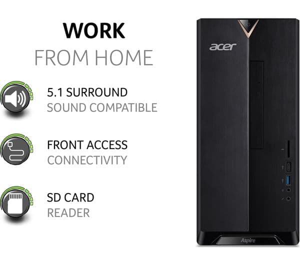 ACER Aspire TC-895 Desktop PC - Intel® Core™ i7, 1 TB HDD & 256 GB SSD, Black - Image 8
