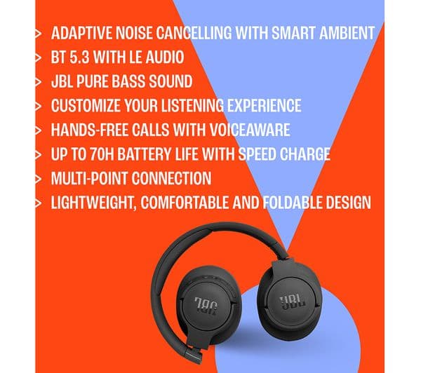 JBL Tune 770NC Headphones Blue - Image 4