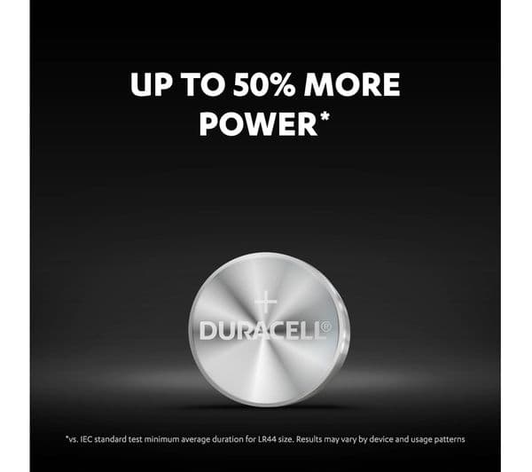 DURACELL A76/KA76/V13GA Electronics Alkaline LR44 Coincell Batteries - Pack of 2 - Image 3