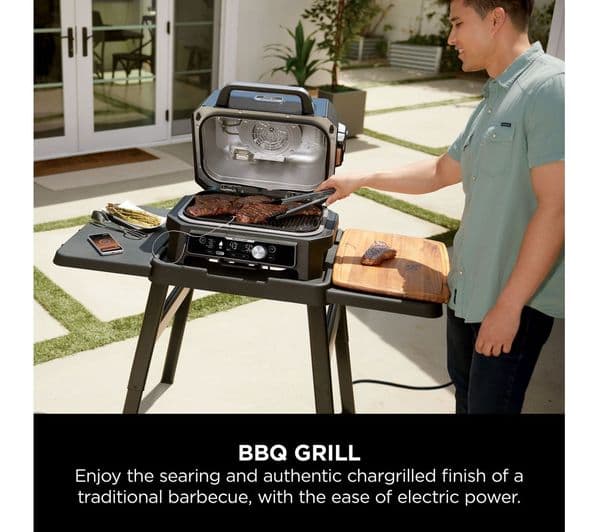 Ninja Woodfire Pro Connect XL OG901UK Outdoor Electric BBQ Grill & Smoker - Black & Blue - Image 2