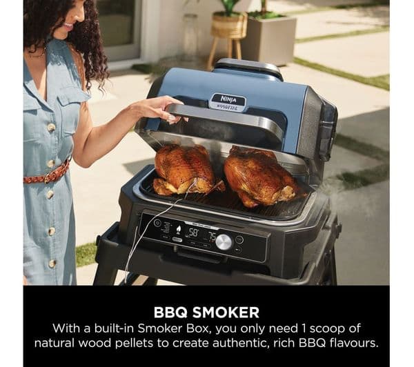 Ninja Woodfire Pro Connect XL OG901UK Outdoor Electric BBQ Grill & Smoker - Black & Blue - Image 9