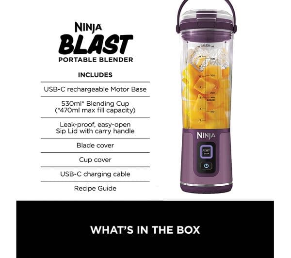 Ninja Blast BC151UKPR Cordless Blender - Passion Fruit - Image 10