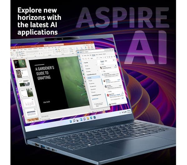 Acer Aspire 14 AI 14" Laptop, Copilot+ PC - Snapdragon X, 512 GB SSD, Blue - Image 3