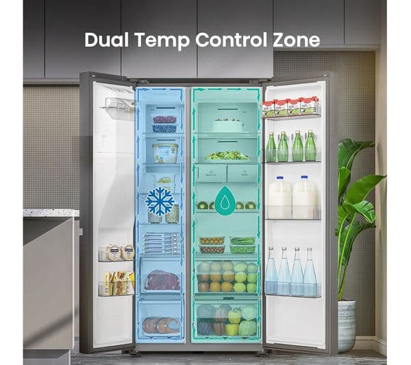 HISENSE PureFlat Infinite RS818N4TFE American-Style Smart Fridge Freezer - Black Stainless Steel - Image 2