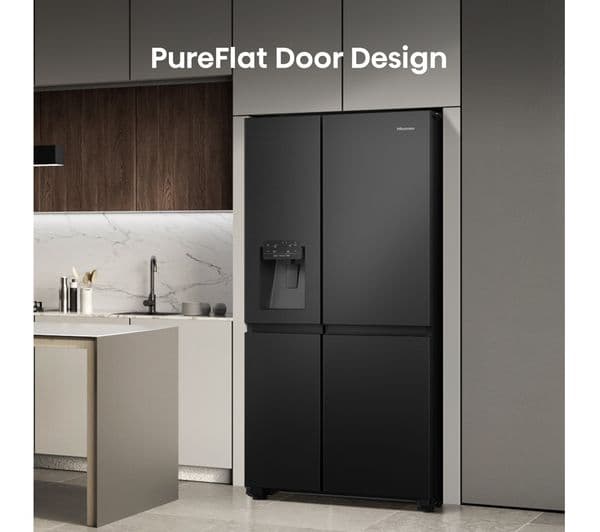 HISENSE PureFlat Infinite RS818N4TFE American-Style Smart Fridge Freezer - Black Stainless Steel - Image 10