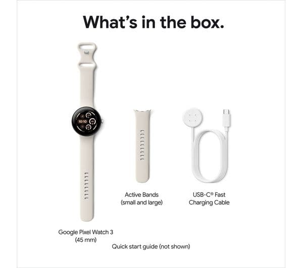 GOOGLE Pixel Watch 3 4G LTE - Black, Obsidian Band, 45 mm - Image 2