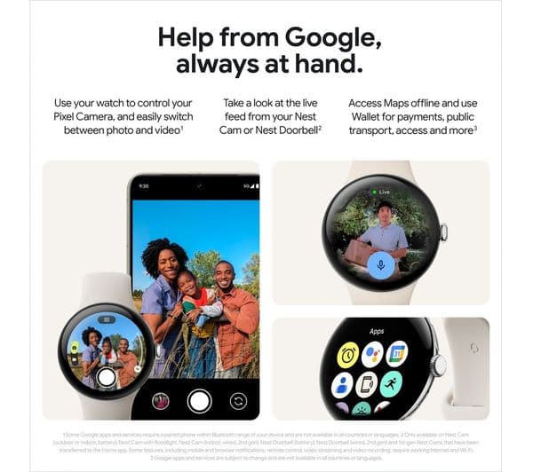 GOOGLE Pixel Watch 3 4G LTE - Black, Obsidian Band, 45 mm - Image 6