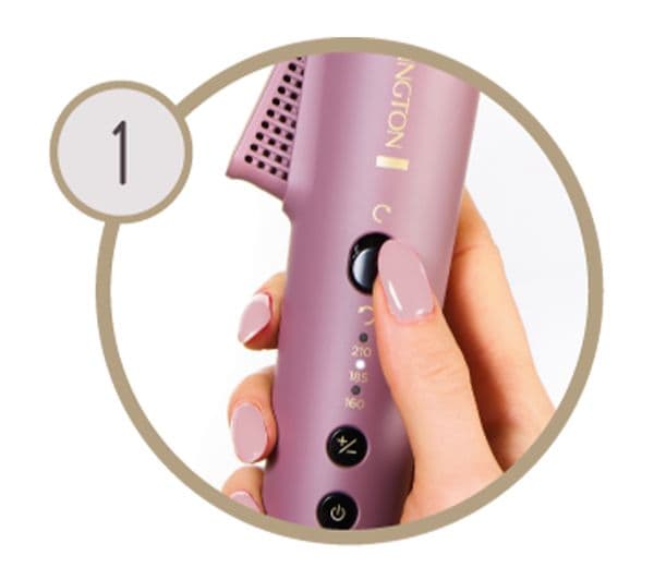 REMINGTON AIRvive Rotating Curling Wand - Mauve & Gold - Image 3