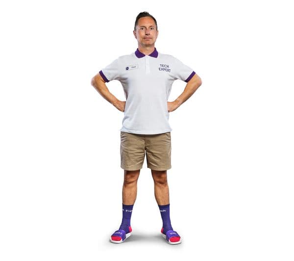CURRYS Dad Tech Support Polo Shirt - White & Purple, Large - Image 1
