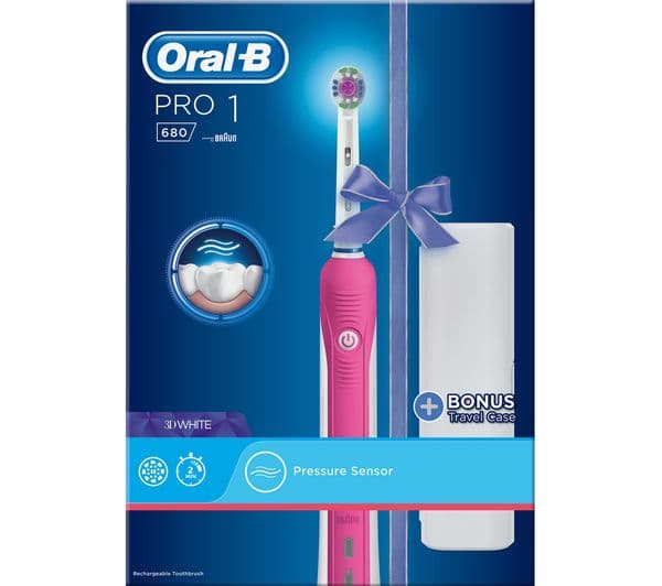 Oral-B CrossAction Pro 1 680 Electric Toothbrush Pink
