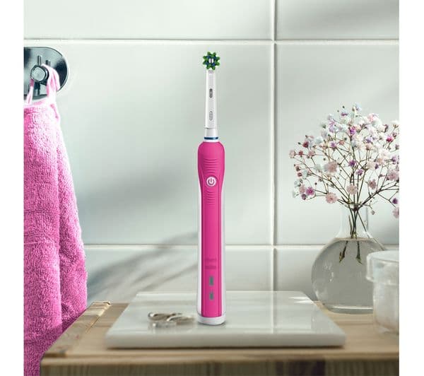 Oral-B CrossAction Pro 1 680 Electric Toothbrush Pink - Image 4
