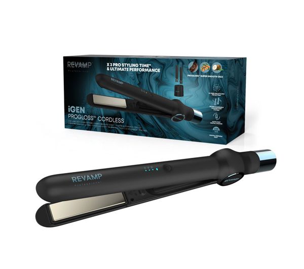 REVAMP iGen Cordless Ceramic Hair Straightener - Black - Image 1