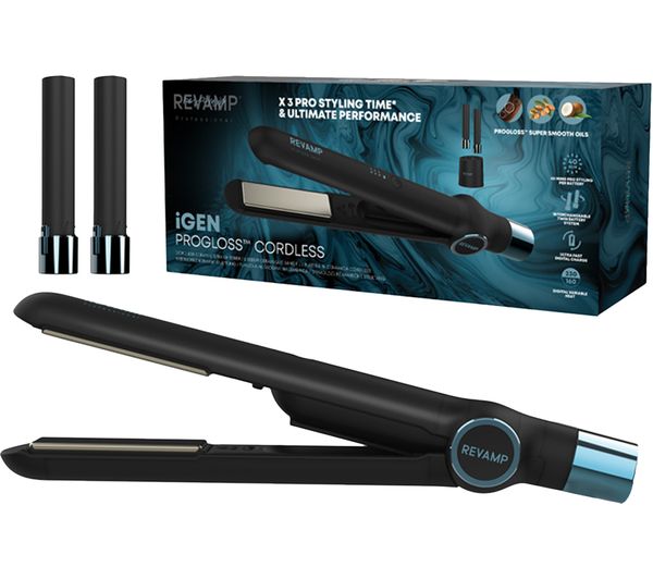 REVAMP iGen Cordless Ceramic Hair Straightener - Black - Image 4