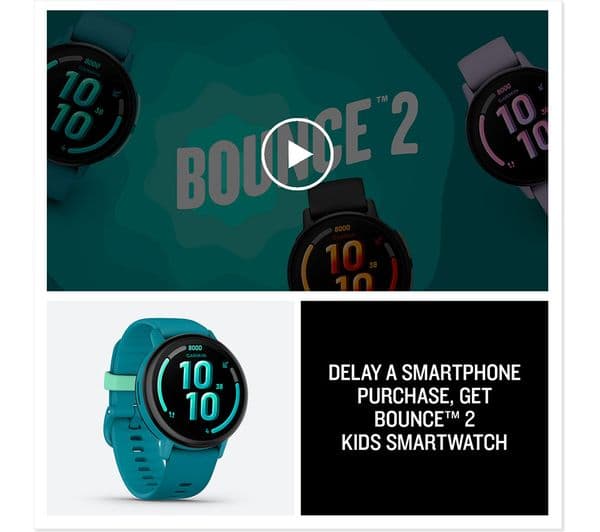 Garmin Bounce 2 Kids Smart Watch GPS LTE Calling Messaging AMOLED 4GB 5 ATM - Turquoise - Image 7