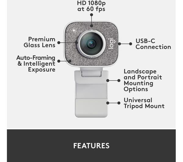 LOGITECH StreamCam Full HD USB-C Webcam - White - Image 6