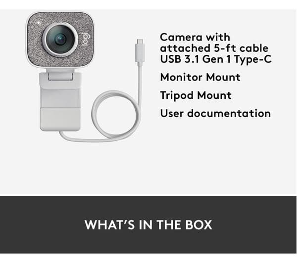 LOGITECH StreamCam Full HD USB-C Webcam - White - Image 9