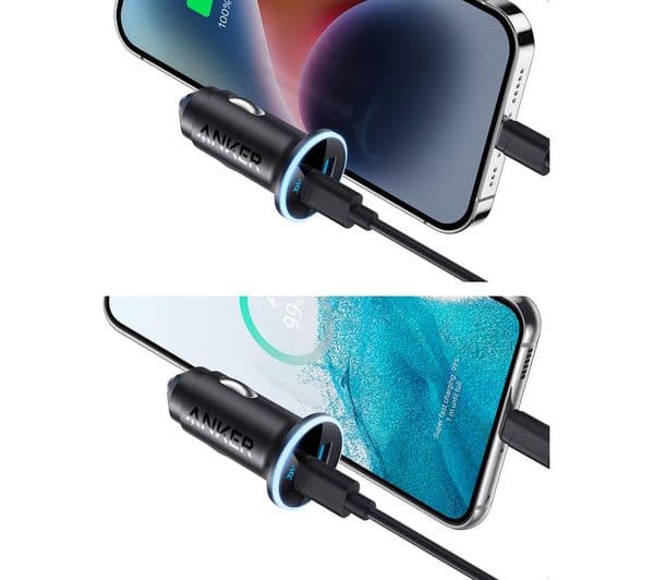 ANKER 2-Port 52.5W USB Type-C Car Charger Black - Image 3