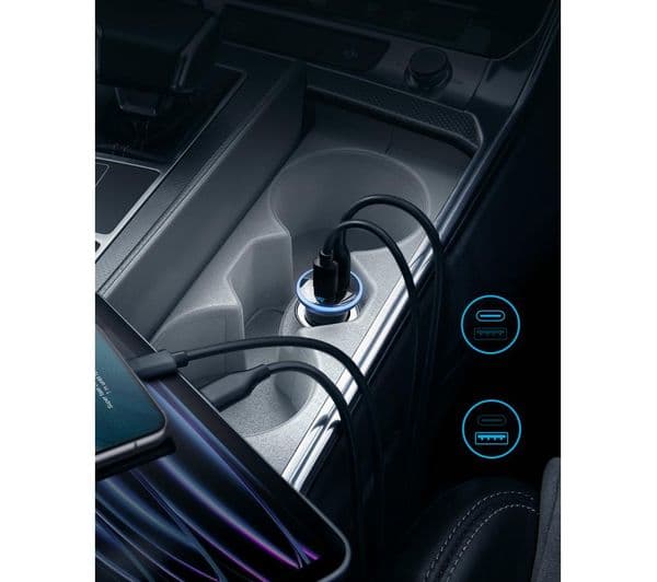 ANKER 2-Port 52.5W USB Type-C Car Charger Black - Image 5