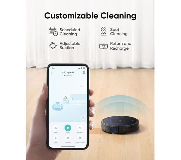 EUFY G50 Hybrid Robot Vacuum Cleaner & Mop - Black - Image 6