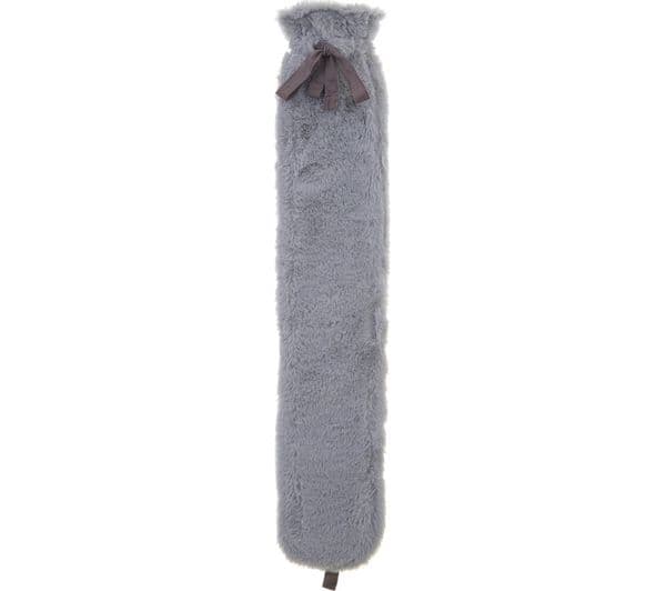 AROMA HOME Faux Fur Long Hot Water Bottle - Grey - Image 1