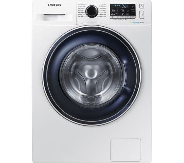 SAMSUNG ecobubble WW80J5555FW 8 kg 1400 Spin Washing Machine - White - Image 1