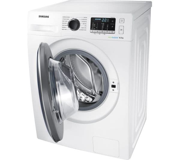 SAMSUNG ecobubble WW80J5555FW 8 kg 1400 Spin Washing Machine - White - Image 9
