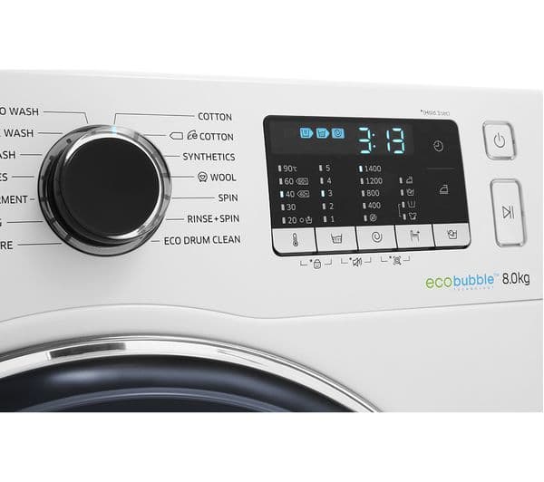 SAMSUNG ecobubble WW80J5555FW 8 kg 1400 Spin Washing Machine - White - Image 3