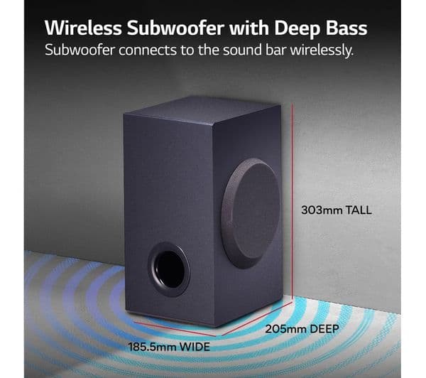 LG SQC1 2.1 Soundbar Black - Image 3