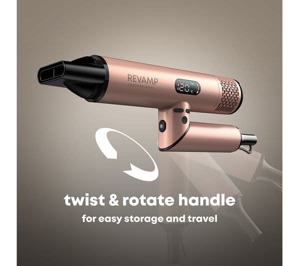 REVAMP Dynamic Radiance & Shine Digital Intelligent Ionic Hair Dryer - Gold - Image 6