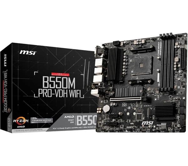 MSI B550M PRO-VDH AMD B550 Micro ATX AM4 DDR4 Motherboard - Black - Image 1
