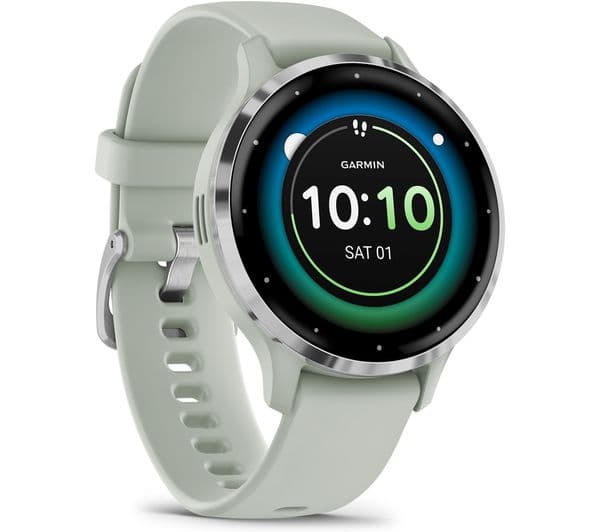 Garmin Venu 3S Smartwatch Silver Sage Grey - Image 1