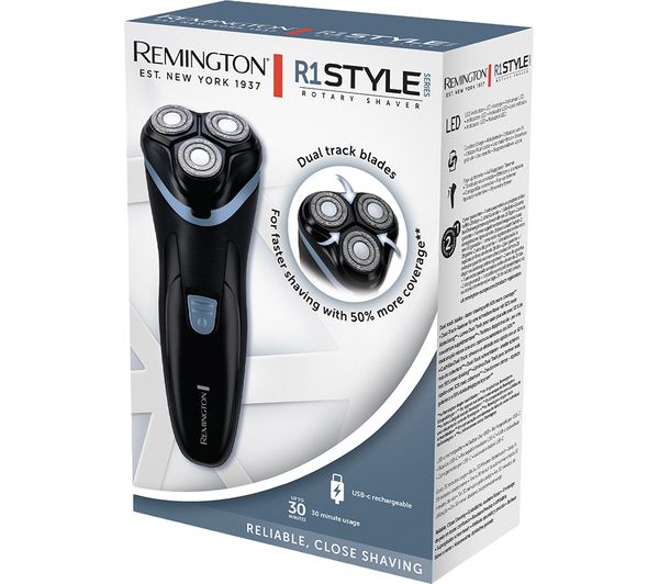 REMINGTON R1 Style Series Rotary Shaver - Black & Blue thumbnail 6