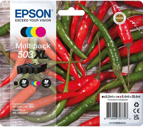 Epson 503XL Multipack - 4-pack - XL - black, cyan, magenta, yellow - original - ink cartridge - Image 1