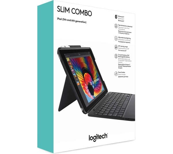 LOGITECH Slim Combo 9.7" iPad Case & Keyboard - Black - Image 7