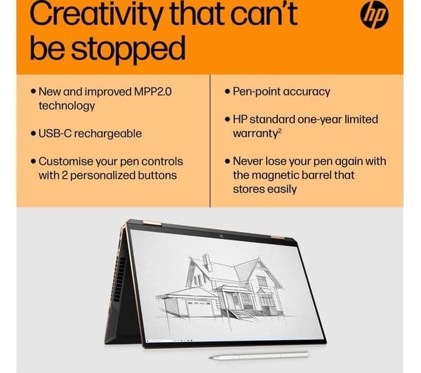 HP Rechargeable MPP 2.0 Tilt Stylus Pen - Silver - Image 5