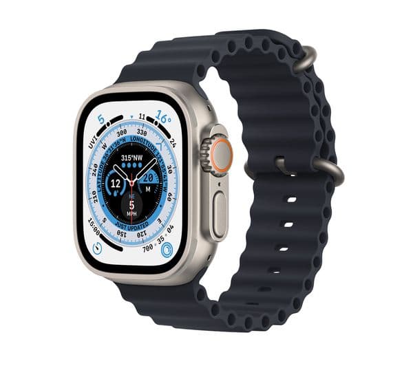APPLE Watch Ultra Cellular Ocean Band, 49 mm - Titanium Midnight - Image 1