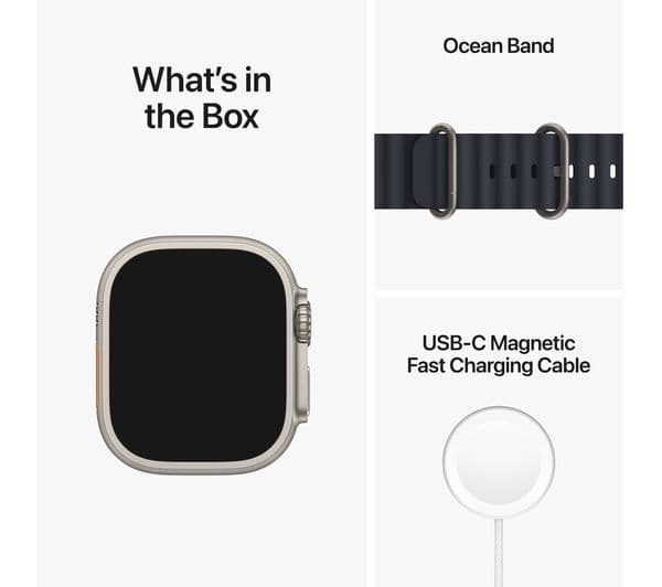 APPLE Watch Ultra Cellular Ocean Band, 49 mm - Titanium Midnight - Image 8